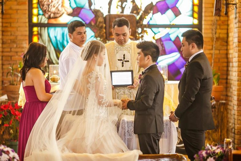 Image of Bride and Groom Accepting Wedding Vows During Wedding Ritual